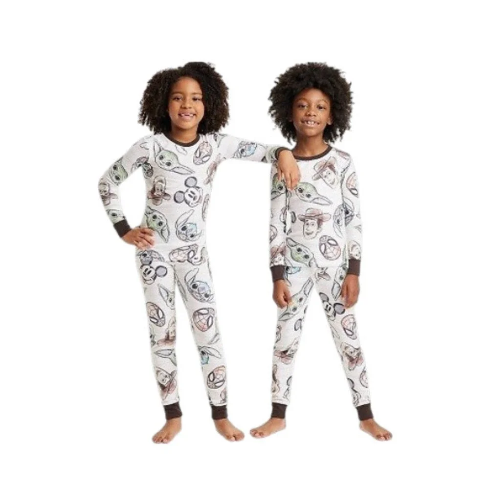 Kids Disney 100 Character Mash Up 2pc Matching Family Pajama Set Size 6
